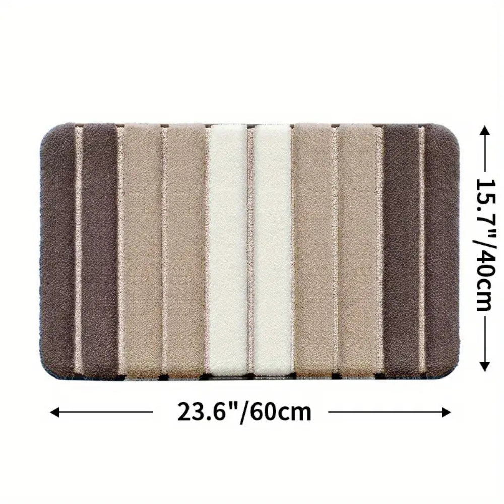 Lumiere Striped Absorbent Bath Mat