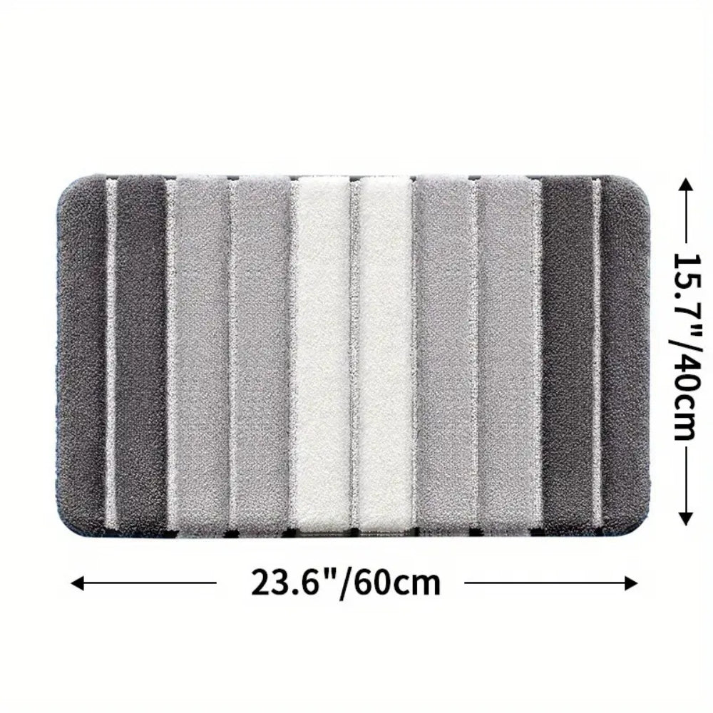 Lumiere Striped Absorbent Bath Mat