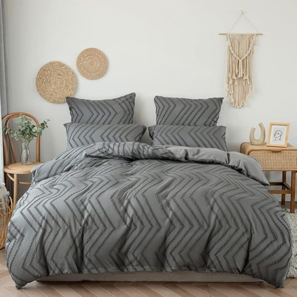 Chevron Plush Quilt Cover | 3pcs Set