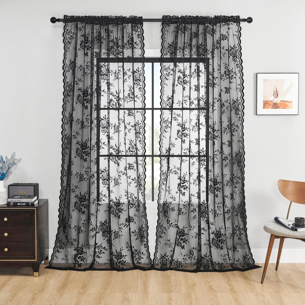 Floral Grace Sheer Curtains