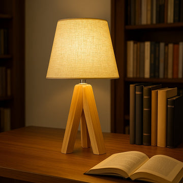 Wooden Tripod USB Table Lamp